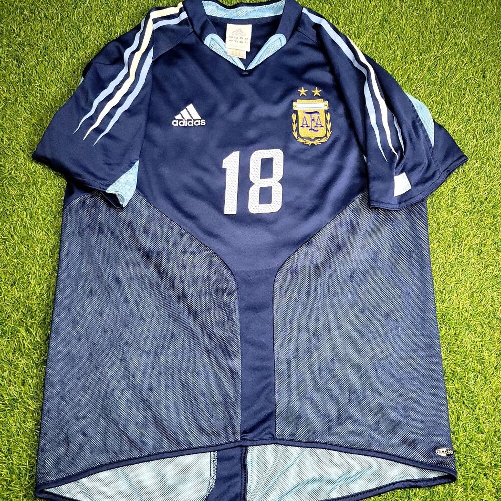 Messi Argentina 2004 2005 DEBUT Away Soccer Jersey Shirt M